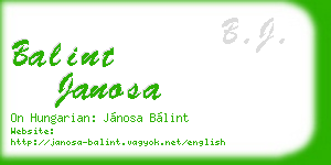 balint janosa business card